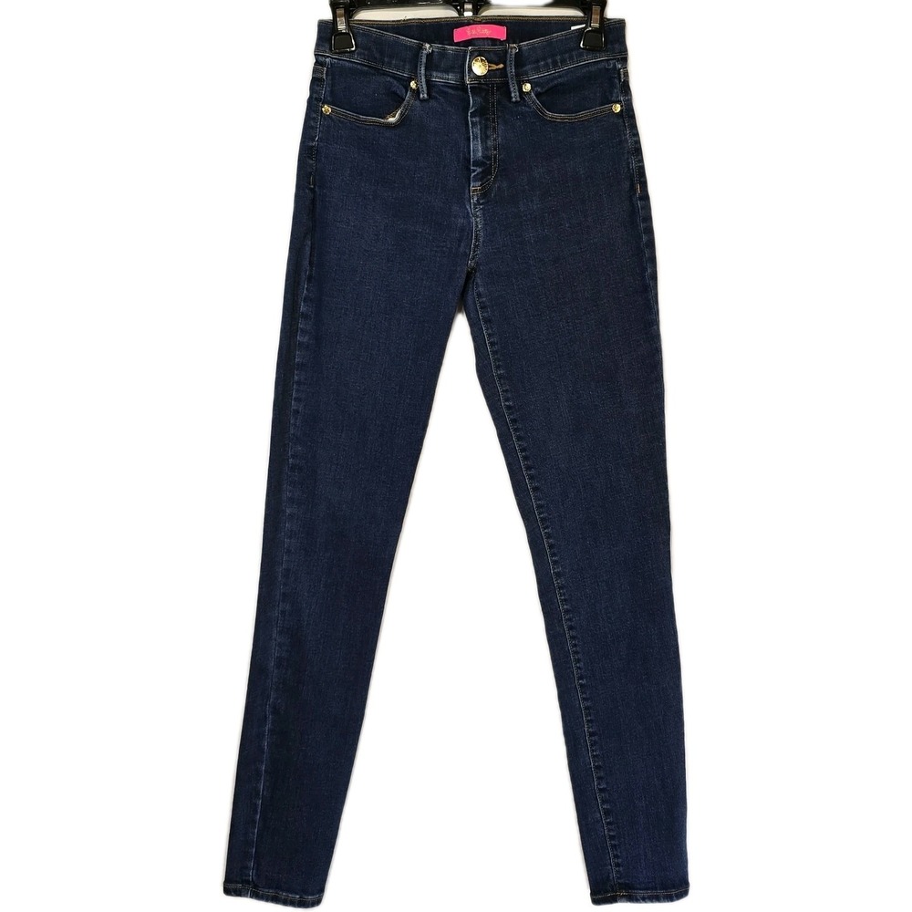 Lilly Pulitzer Women's Skinny Jeans Blue Size 2 Mid Rise Stretch